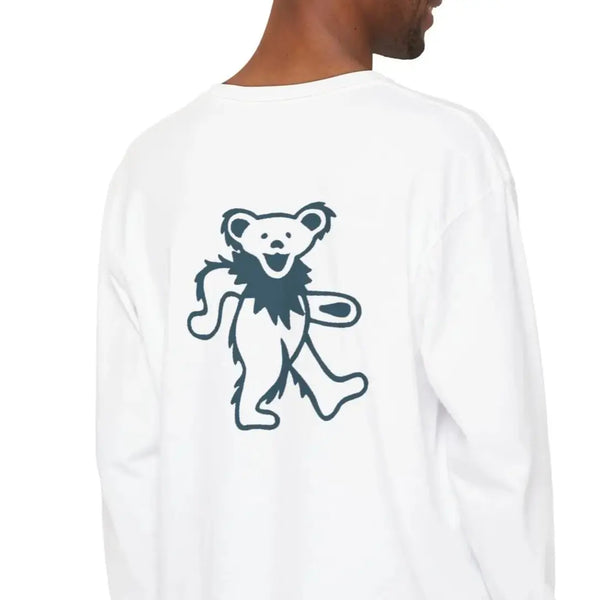 Grateful Dead - Grateful Dead Dancing Bear Two-Sided Vineyard Collection Garment-Dyed Long Sleeve T-Shirt - StealieShop